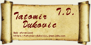 Tatomir Duković vizit kartica
